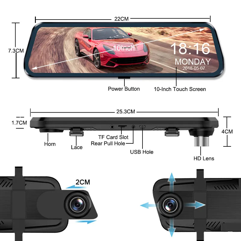 Envided Dashcam Achteruitkijkspiegel
